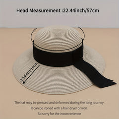 UV Protection Straw Sun Hat Wide Brim French Style