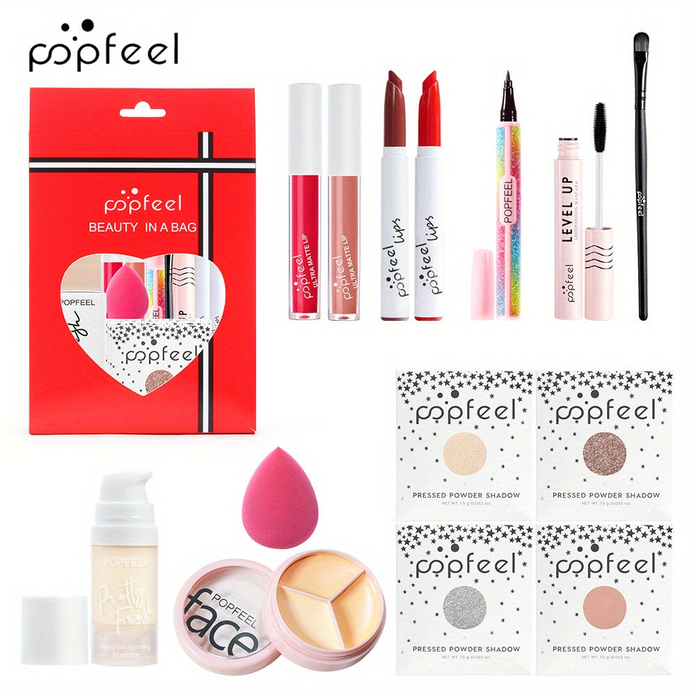 Makeup Gift Set with Brushes Eyeshadow Lipstick Concealer Powder