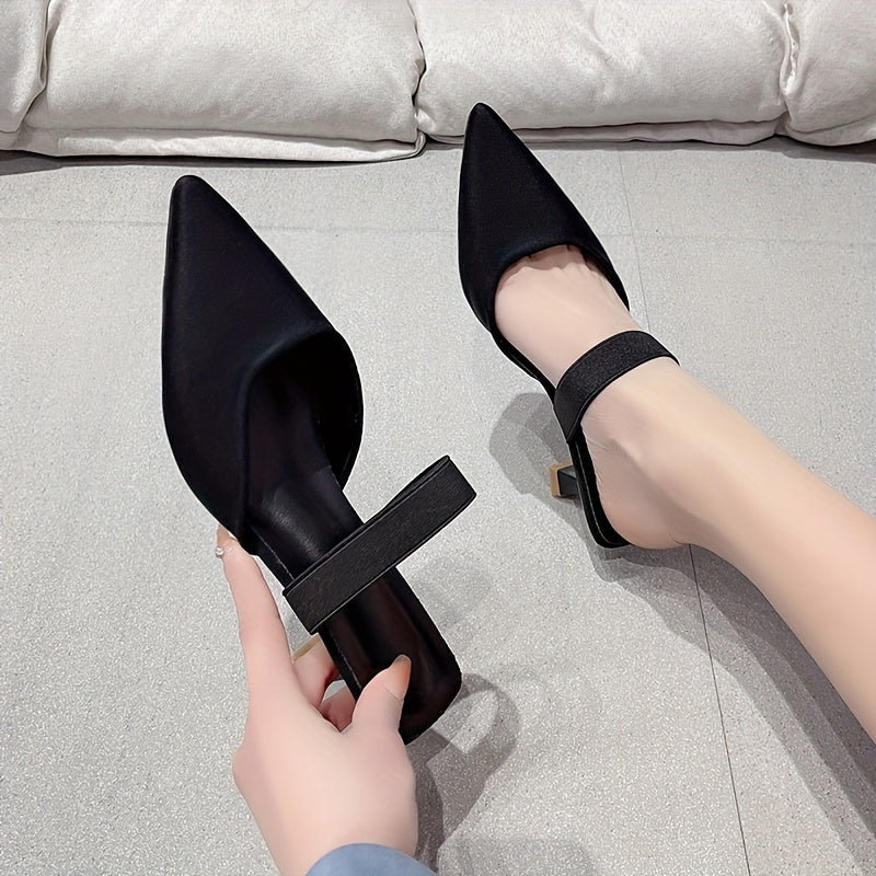 Pointed Toe Slip-On Sandals Pyramid Heeled High Heels