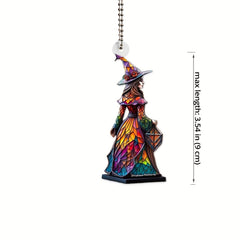 Halloween Witch Car Pendant Witch Rearview Mirror Hanging Ornament