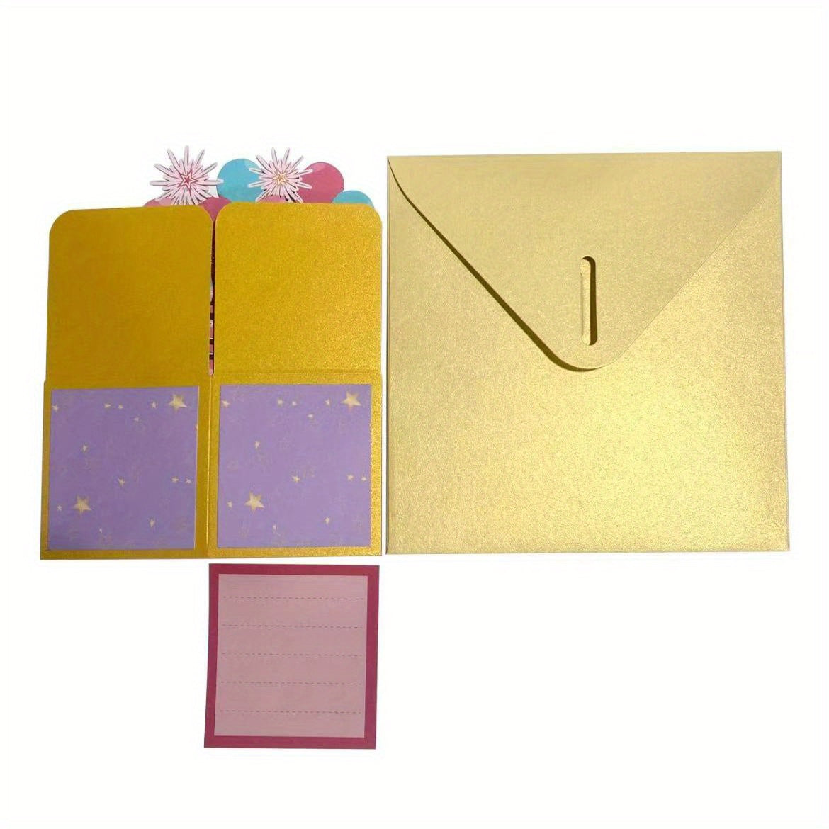 1pc Balloon Cake Birthday Greeting Card 3D Pop Up Box Holiday Blessing Card