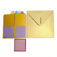 1pc Balloon Cake Birthday Greeting Card 3D Pop Up Box Holiday Blessing Card