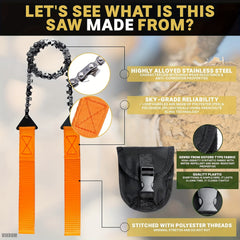 Mini Pocket Chain Saw 11-tooth Portable Survival Wire Saw
