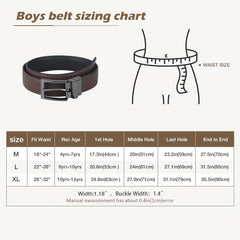 Classic PU Leather Double Sided Adjustable Waist Belt for Boys