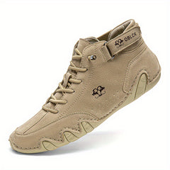 Men's Lace up Boots Casual Walking Shoes Velcro Closure