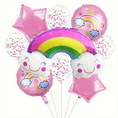 Rainbow Cloud Sequin Aluminum Film Balloon Set Birthday Party Decor