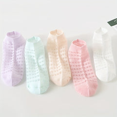 5 Pairs Mesh Low Cut Ankle Socks Women's Stockings