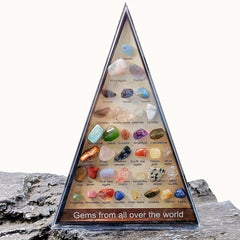 Crystal Agate Gemstone Ore Specimen Triangle Set for Christmas Gift