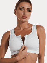 Zipper Wireless Sports Bra Comfortable & Supportive Push Up Yoga Fitness Tank