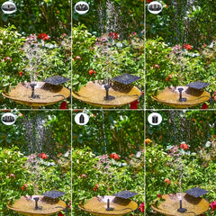 1pc Solar Fountain Pump 6 Nozzles 4ft Water Pipe for Bird Baths Ponds Gardens