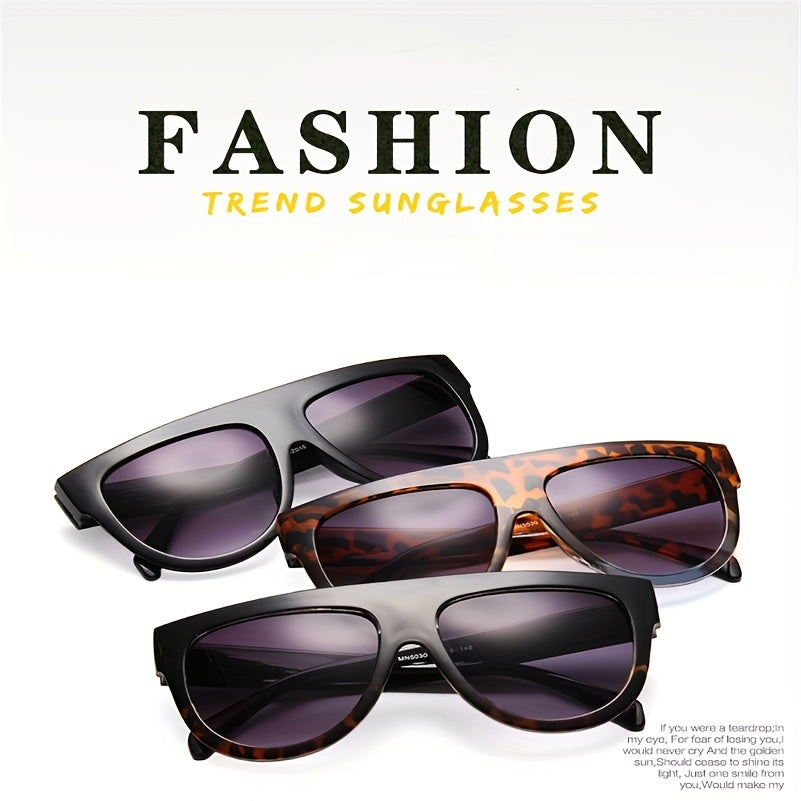 Oversized Cat Eye Sunglasses Gradient Lens Flat Top Glasses