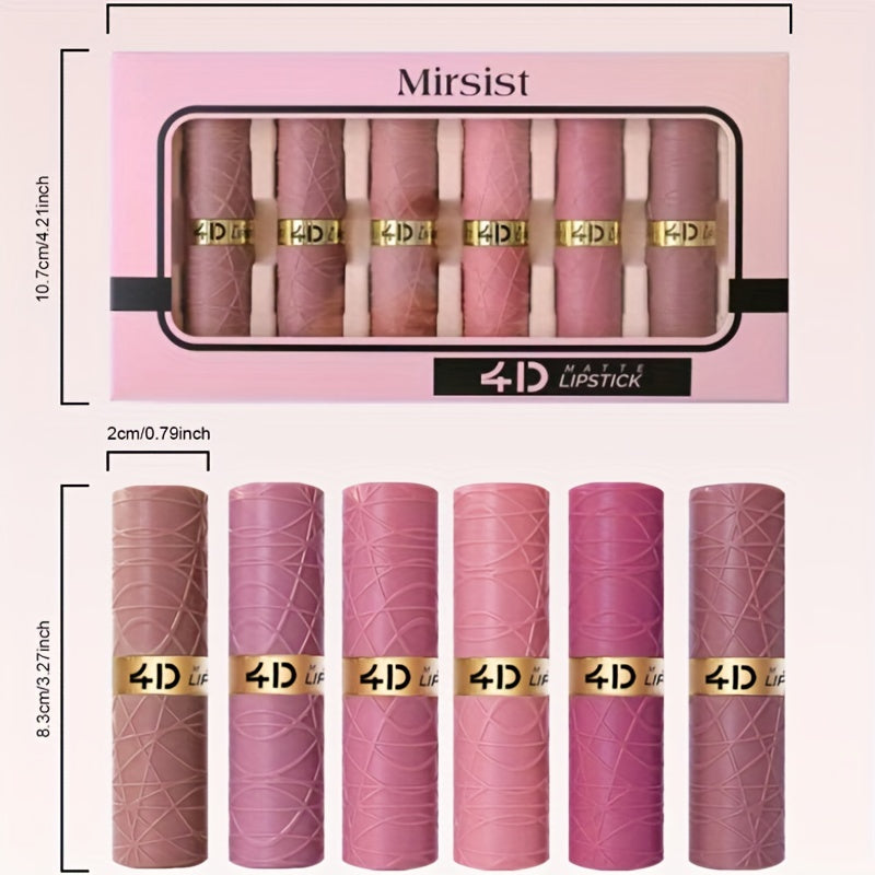 6 PCS Set Matte Lipstick Non-stick Cup Waterproof