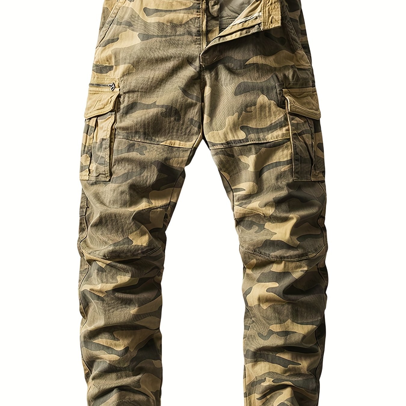 Men's Camo Cargo Pants Loose Casual Outdoor Trousers