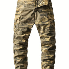 Men's Camo Cargo Pants Loose Casual Outdoor Trousers