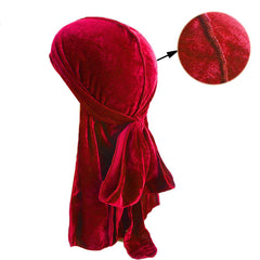 Velvet Durag For Waves Long Tie Waves Cap Men's Pirate Hat