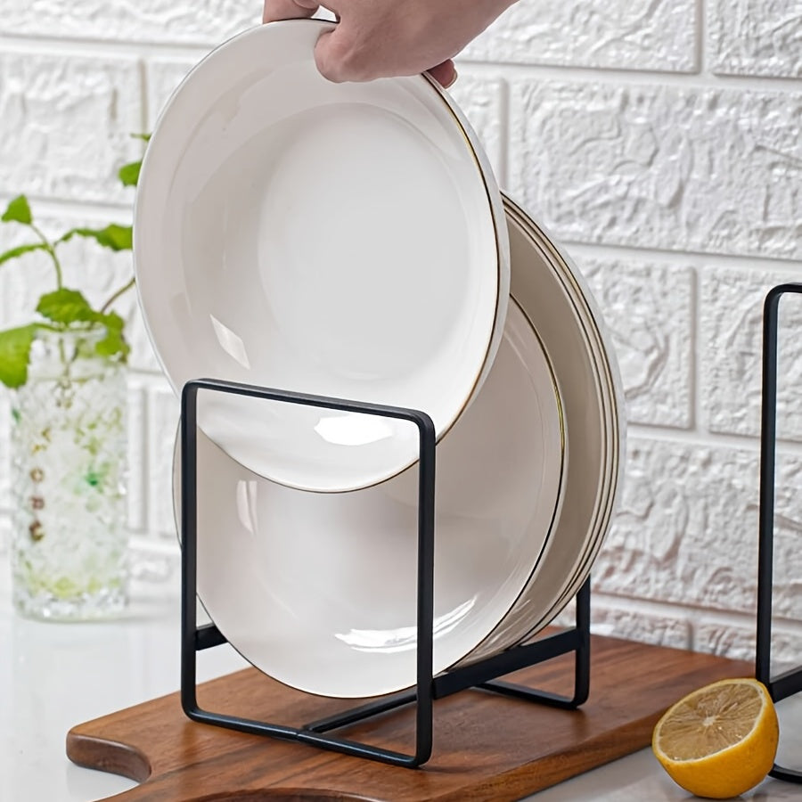 Home Plate Holder Vertical Cupboard Organizer Kitchen Counter Dish Organizer