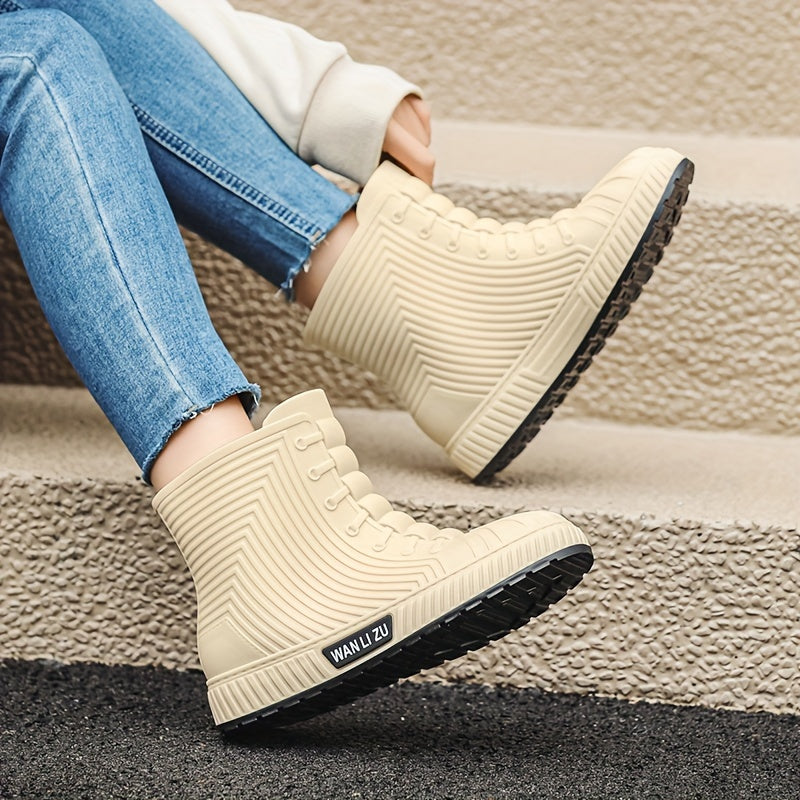 Women's Waterproof Non-slip Rubber Rain Boots for Outdoor Work in Rain