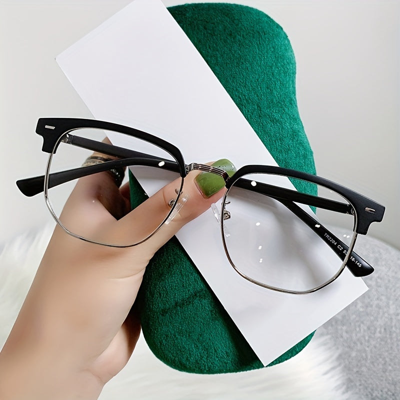 Light Blocking Glasses Square Clear Lens Anti Eyestrain for Women Men