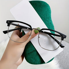 Light Blocking Glasses Square Clear Lens Anti Eyestrain for Women Men