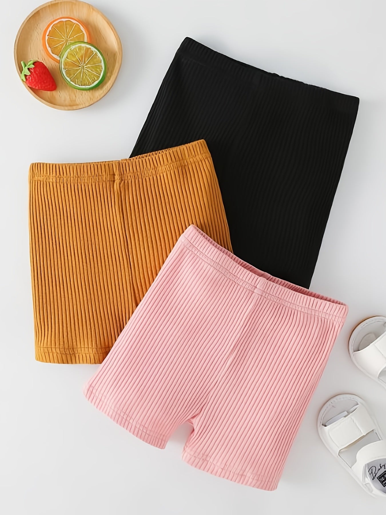 3pcs Baby Knit Shorts Set Comfy Casual Clothes