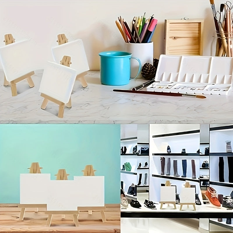 10pcs Easel Set 5 Easels 5 Canvas Elastic Canvas with Easel for Dye Party
