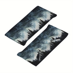 Unisex Sports Headband with Starry Night Forest Design