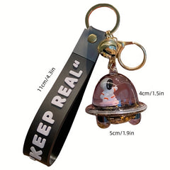 Quicksand Astronaut Keychain Cartoon Acrylic Spaceman Pendant