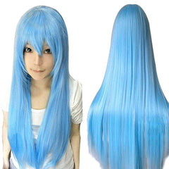 Anime Cosplay Wig Long Colored Wigs Straight Hair Synthetic Heat Resistant