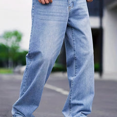 Men's Wide Leg Denim Pants for Spring Summer