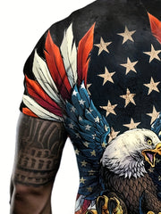 Eagle Print Men's Graphic T shirt Casual Comfy Tees For Summer