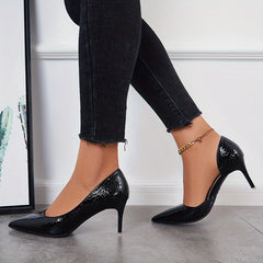 Women's Pointed Toe Cutout Stiletto Heel Pumps