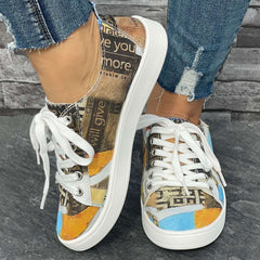 Geometric Pattern Flat Shoes Women's Slip On Lightweight Walking Shoes