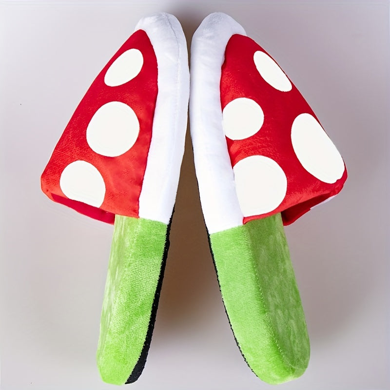 Polka Dot Pattern Slippers Plush Lined Warm Home Shoes