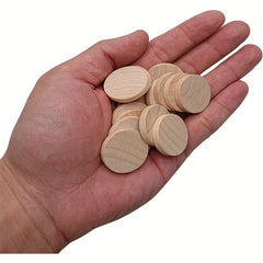 120pcs 2.54cm Natural Wood Slices Round Coins for DIY Arts & Crafts