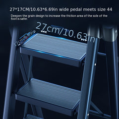 Folding Telescopic Two Step Ladder Stool Lightweight Functional Herringbone