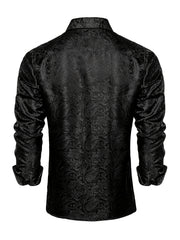 Paisley Print Men's Casual Button Up Long Sleeve Shirt