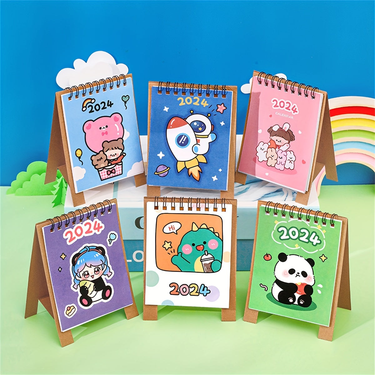 Cartoon Mini Desk Calendar Planner Student Creative Desktop Decoration