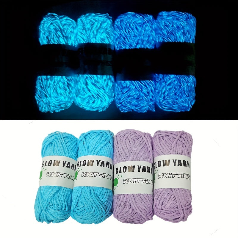 4pcs Glow In The Dark Yarn Luminous Cotton Yarn DIY Knitting Crocheting Supplies