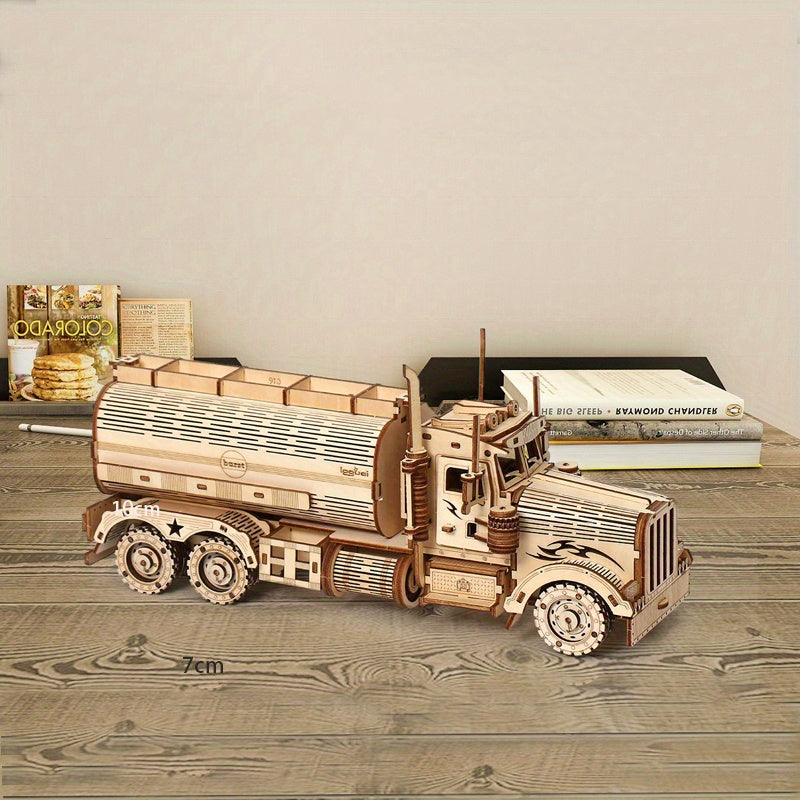 DIY Tanker Puzzle Toy Kids Gift Wooden 3D Piggy Bank