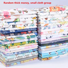50pcs Twill Cartoon Quilting Cotton Fabric DIY Doll Clothes Fabric