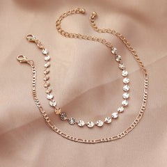 2 Pcs Sunflower Anklet Set Minimalist Foot Jewelry
