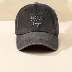 Distressed Letter Print Baseball Cap for Men Women