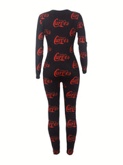 Buttoned V-Neck Lounge Jumpsuit