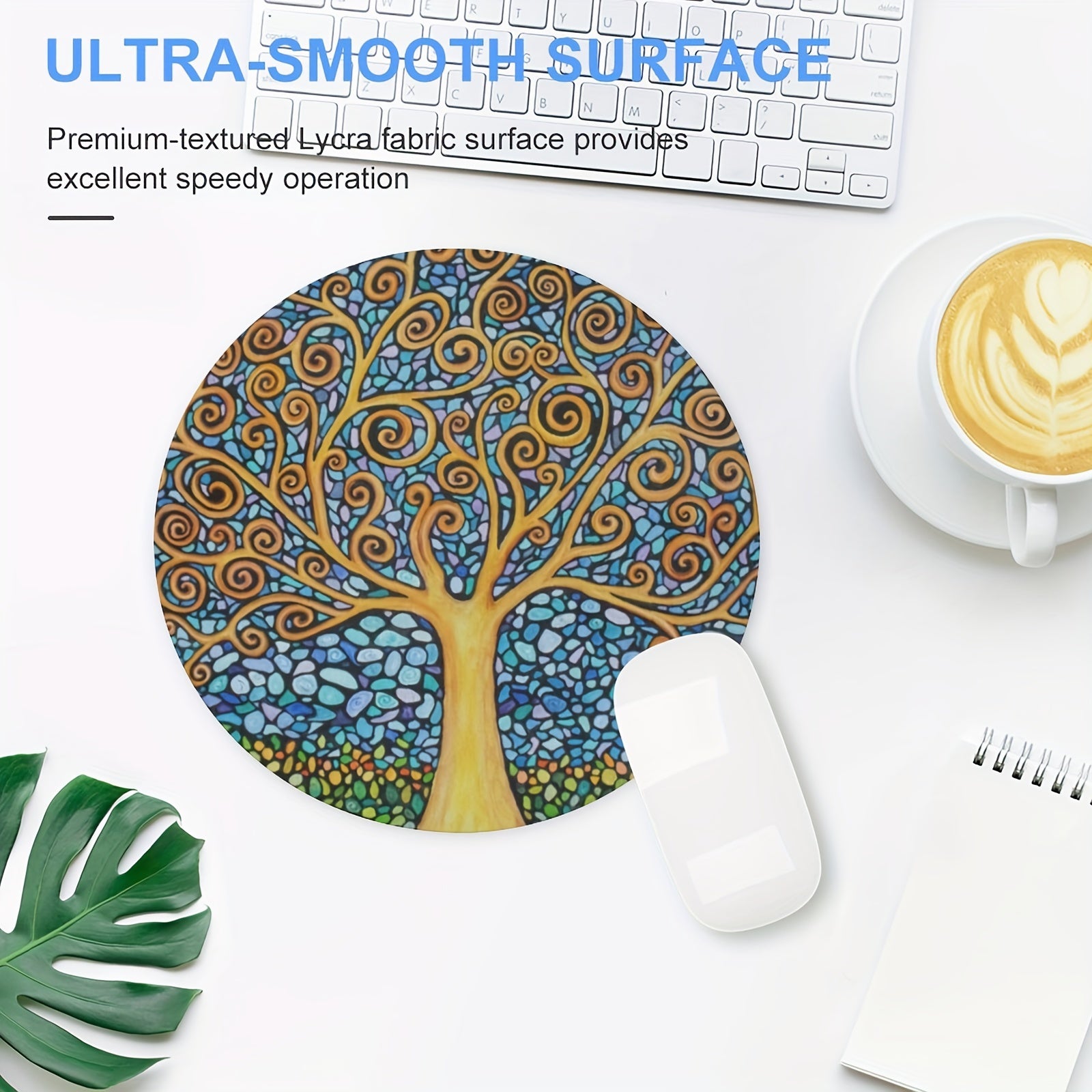 Tree Of Life Round Mouse Mat Non Slip Rubber Base Mousepad