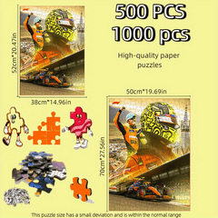 Formula 1 Puzzle 500 1000pcs - Vibrant Race Car Challenge