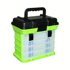 4-layer Portable Fishing Tool Box Plastic Accessories Storage Case