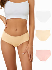 3pcs Seamless Briefs Mid Rise Skin friendly Panties