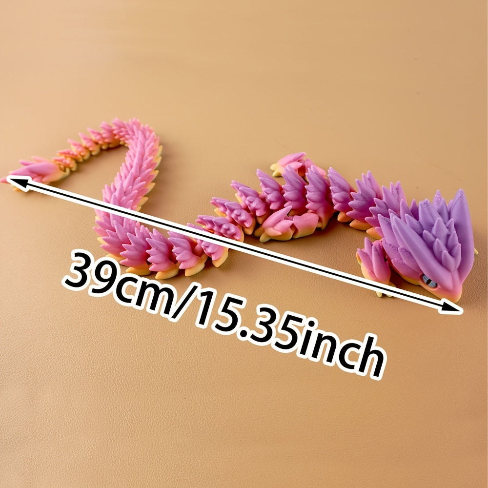 BISAVCH 3D Printed Flexible Dragon Statue Candy Rainbow High Plastic Art Desk