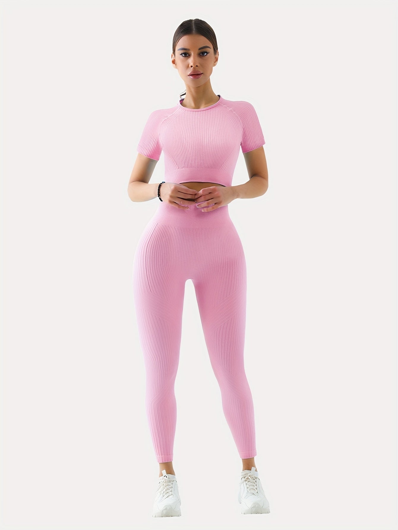 Yoga Crop Top & High Waist Leggings Set for Women