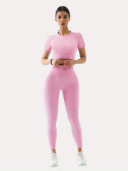 Yoga Crop Top & High Waist Leggings Set for Women